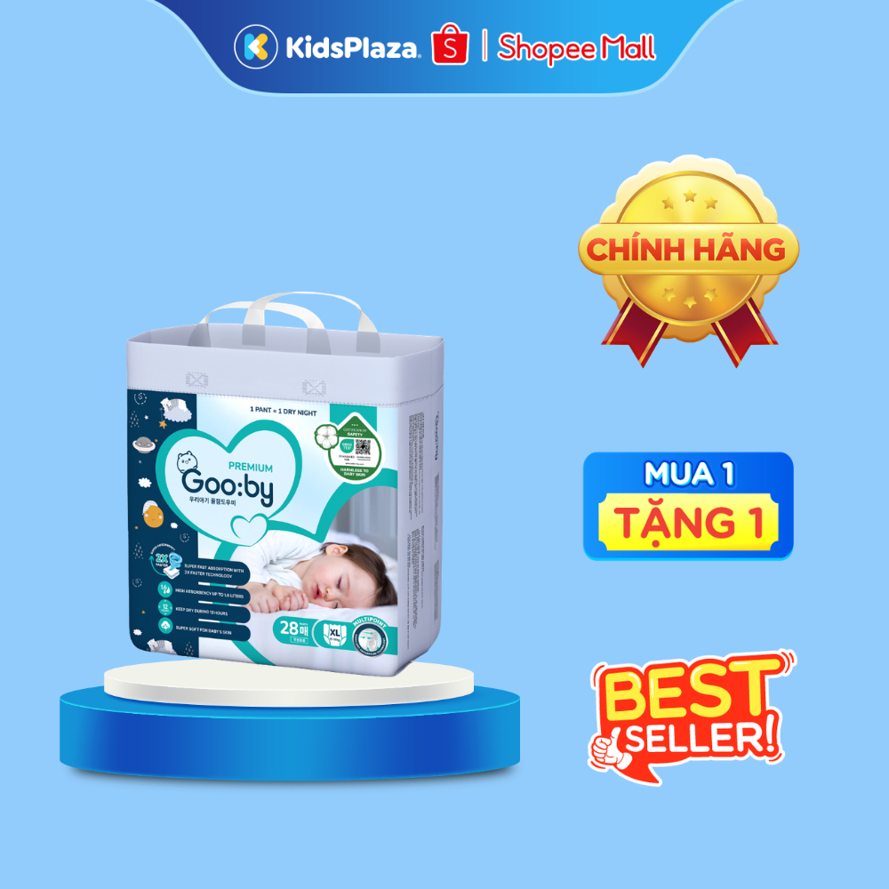 Bỉm - Tã quần Gooby ban ĐÊM Premium đủ size M/L/XL/XXL/XXXL cho bé