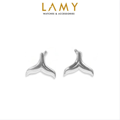 Khuyên tai bạc nữ LAMY Whale Fish Tail Silver Earrings 3222- Khuyên tai bạc ta