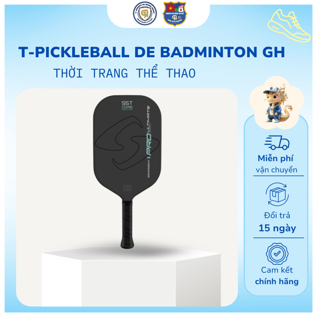 Vợt Pickleball Gearbox Pro Ultimate Elongated – Sức Mạnh Bùng Nổ, Xoáy Gắt Và Kiểm Soát Chính Xác