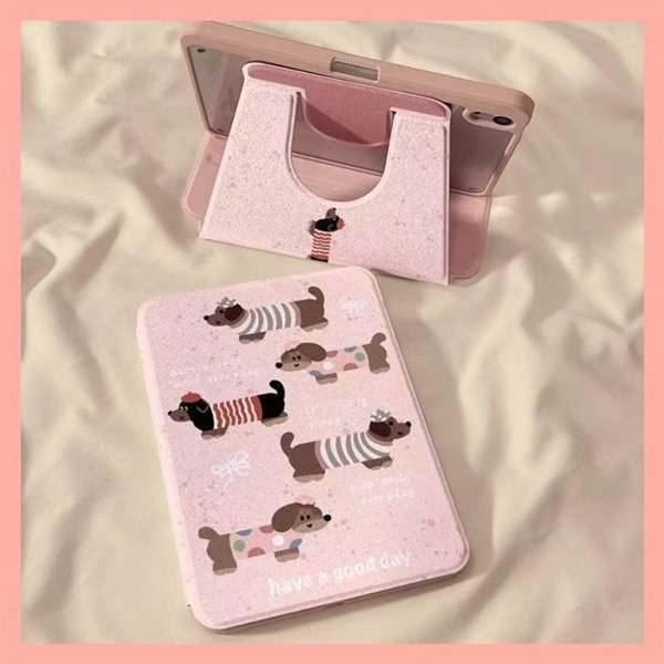 ỐP LƯNG HỒNG CÚN HỌA TIẾT HAVE A GOOD DAY DÀNH CHO IPAD