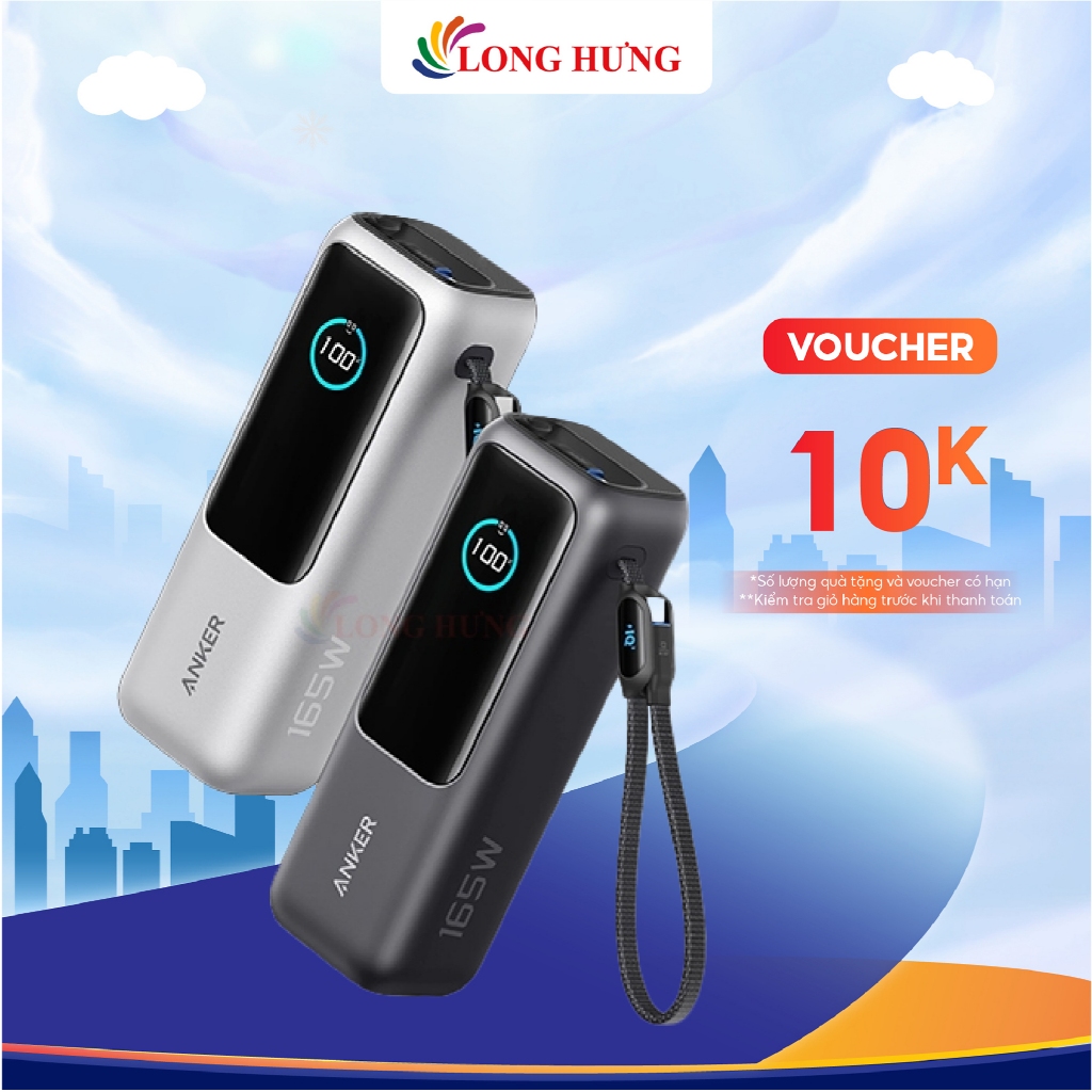 Sạc dự phòng Anker Zolo Power Bank High-Power Multi Device USB-C 165W 25000mAh A1695 - Hàng chính hã