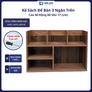 Kệ sách để bàn 3 tầng gỗ MDF – Kệ hồ sơ tài liệu văn phòng – Tặng tua vít