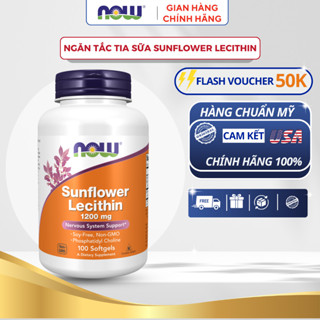 Chống tắc tia sữa Sunflower Lecithin 1200mg Now an toàn dành cho mẹ đang cho con bú 100 viên