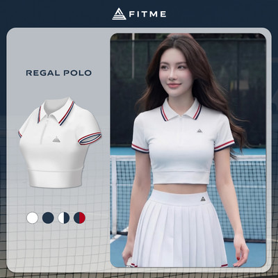 [SALE UPTO 70%] Áo polo tennis pickleball nữ Fitme REGAL EA form croptop ôm body tôn dáng tập thể thao thoải mái APSP02