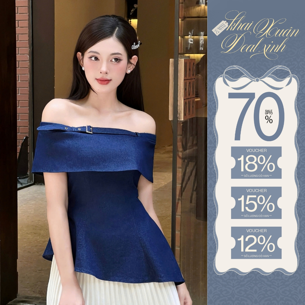 ZAMY SHOP - ÁO TK bò đai ngực gấu chéo áo kiểu xinh, áo kiểu nữ đẹp tiểu thư, áo kiểu sang chảnh