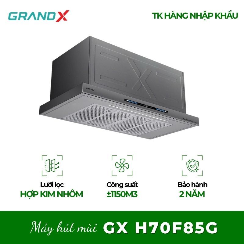 Máy hút mùi GrandX GX H70F85G - Thiết Kế Hiện Đại, Hút Mùi Nhanh