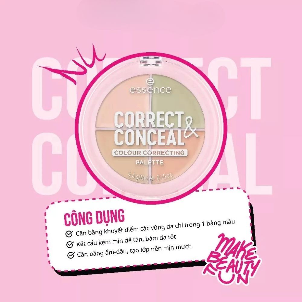 Ảnh 4 của Bảng triệt sắc 4 ô ESSENCE cân bằng khuyết điểm các vùng da, nhỏ mụn và vết thâm.