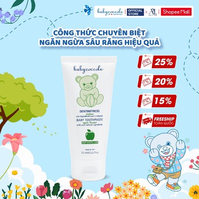 Kem đánh răng cho bé Babycoccole nuốt được hương táo 75ml