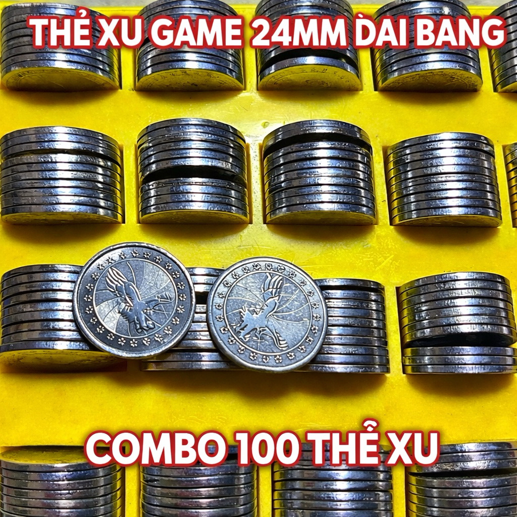 thẻ Xu máy game 24mm  ( 100 xu ) – Xu Máy Game – Xu Hình Đại Bàng – Thẻ Xu Arcade