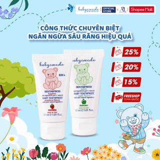 Kem đánh răng cho bé Babycoccole trẻ em nuốt được từ 6M+ hương dâu/táo 30ml