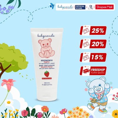 Kem đánh răng cho bé Babycoccole trẻ em nuốt được hương dâu 75ml