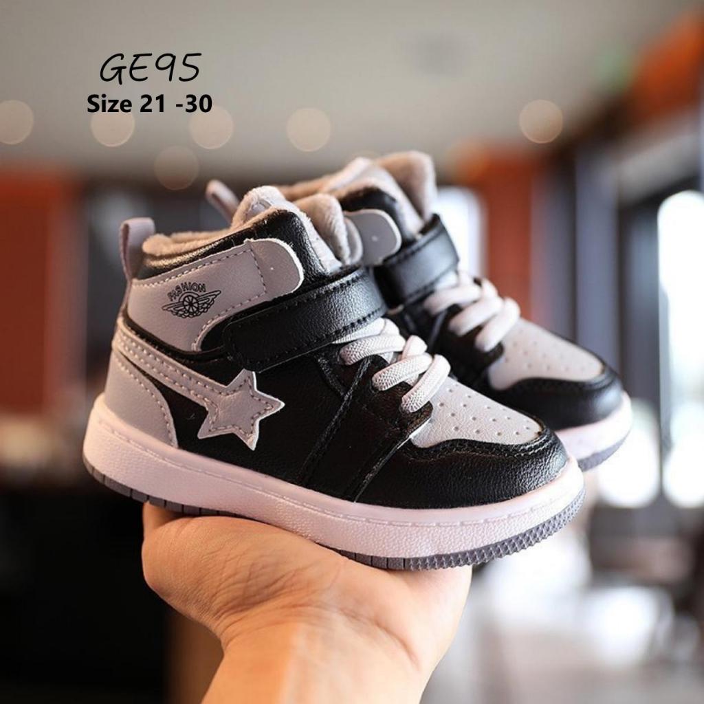 Giày Bé Trai Sneaker Cổ Cao Cho Bé 9-12 Tháng – Giày Tập Đi Trẻ Em Đi Chơi Dạo Phố GE93