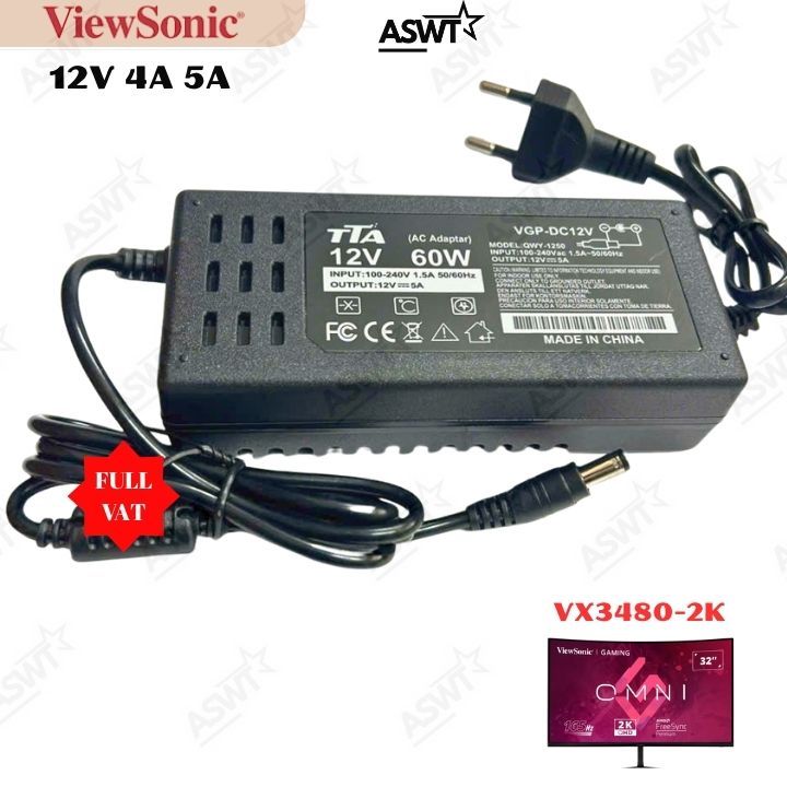 Sạc nguồn màn hình Viewsonic VX3218C-2K 32inch 12V 4A 5A TTA - Có VÁT