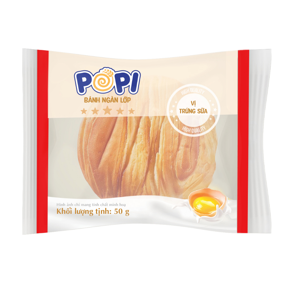 Bánh Popi ngàn lớp vị trứng sữa túi 55g x 35 túi/ thùng date 1/4/2026 | Bánh kẹo Tràng An