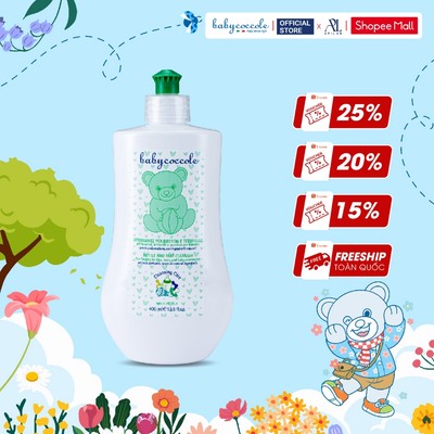 Nước rửa bình sữa Babycoccole Chiết xuất cỏ xạ hương và lô hội 400ml