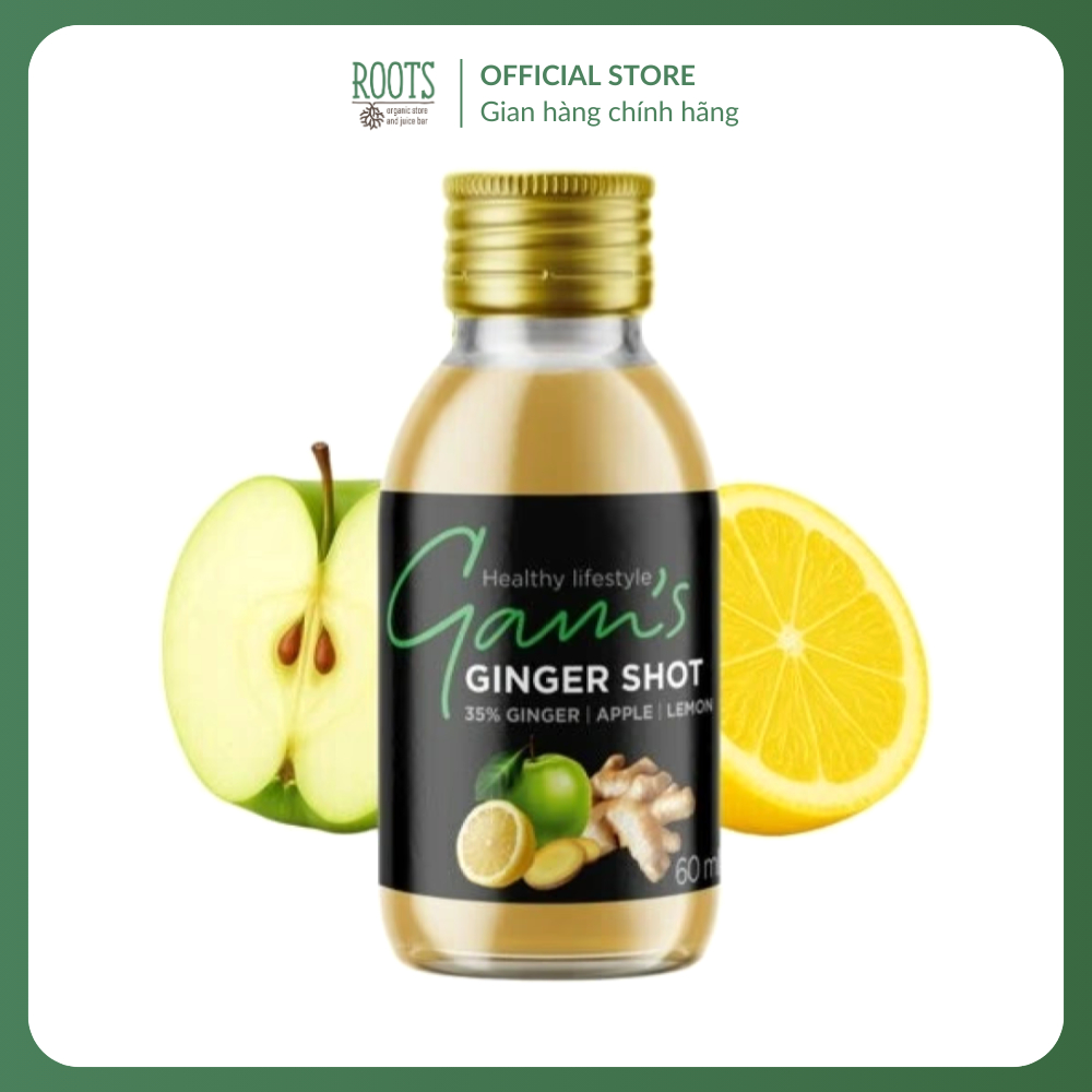 (Ship hỏa tốc) GAM'S - Nước Gừng Vị Táo & Chanh, Ginger Shot, 35% Ginger Apple & Lemon (60ml)