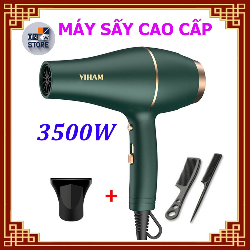 Máy Sấy Tóc VIHAM 3500W Công Suất Mạnh Ion Âm Giữ Ẩm Tóc Sấy Nhanh Ít Hư Tổn Hàng Nhập Khẩu