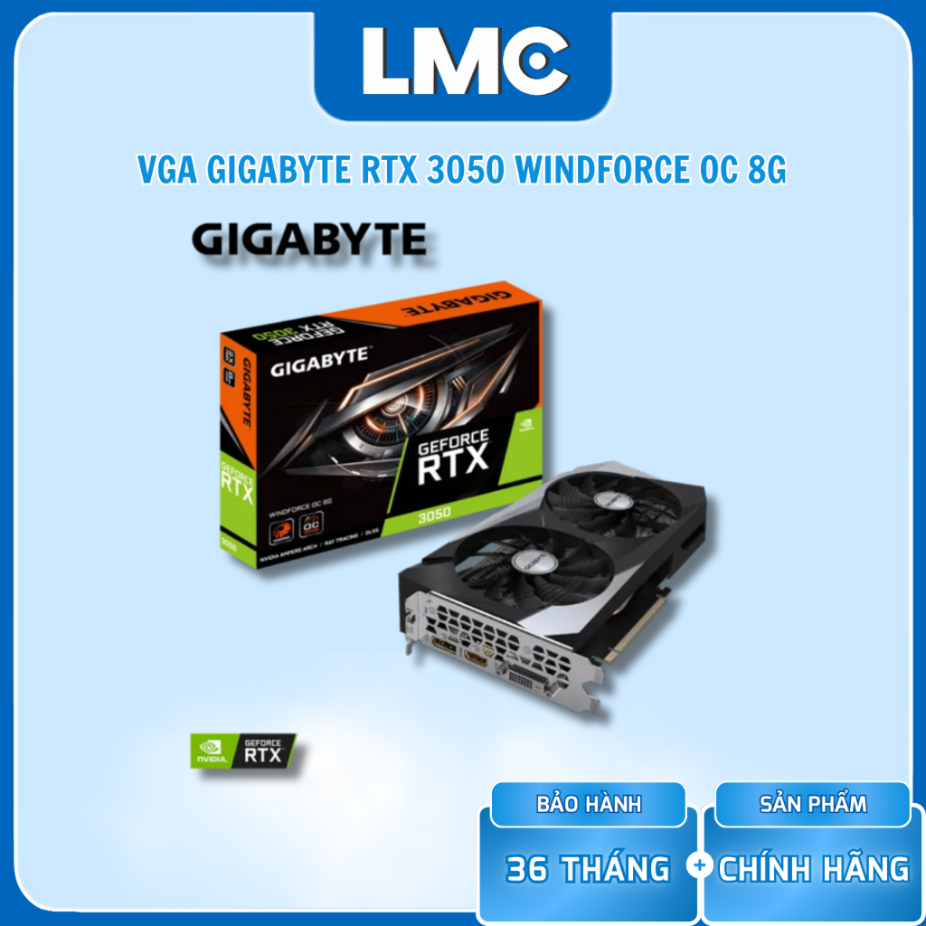 VGA Gigabyte GeForce RTX 3050 WINDFORCE OC V2 8GB