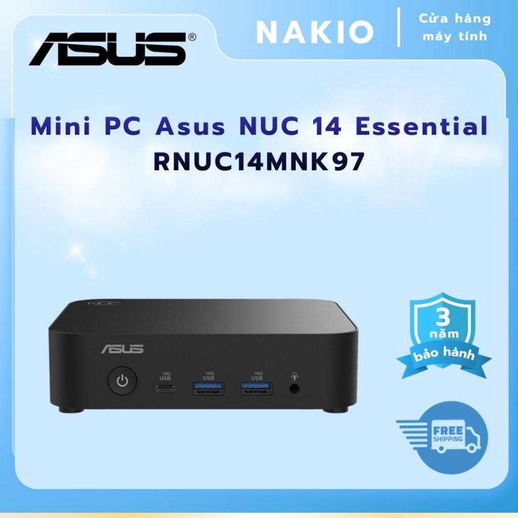 Bộ Mini PC Asus NUC 14 Essential RNUC14MNK97 (NUC14MNK (N97)/1xDDR5-4800/1x M.2 22x80/2242 PCIe Gen3