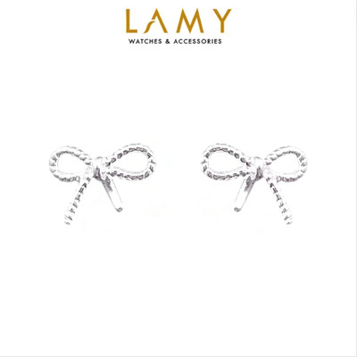 Khuyên tai bạc nữ LAMY Twisted Bow Pattern Earrings 3112 - Khuyên tai bạc ta