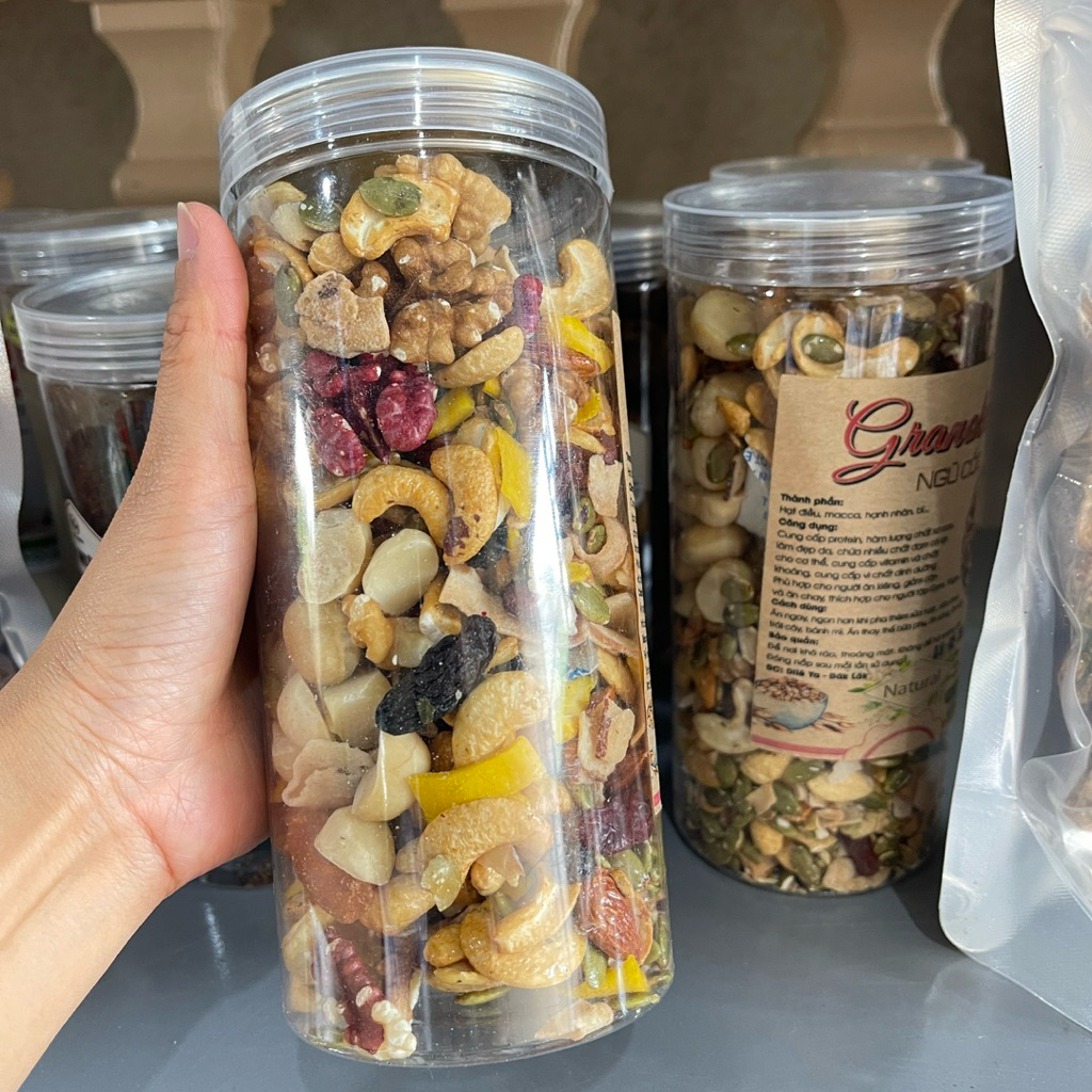 Granola Siêu hạt dinh dưỡng cao cấp không yến mạch 500gr ăn kiêng thơm béo ngon siêu hạt không đường
