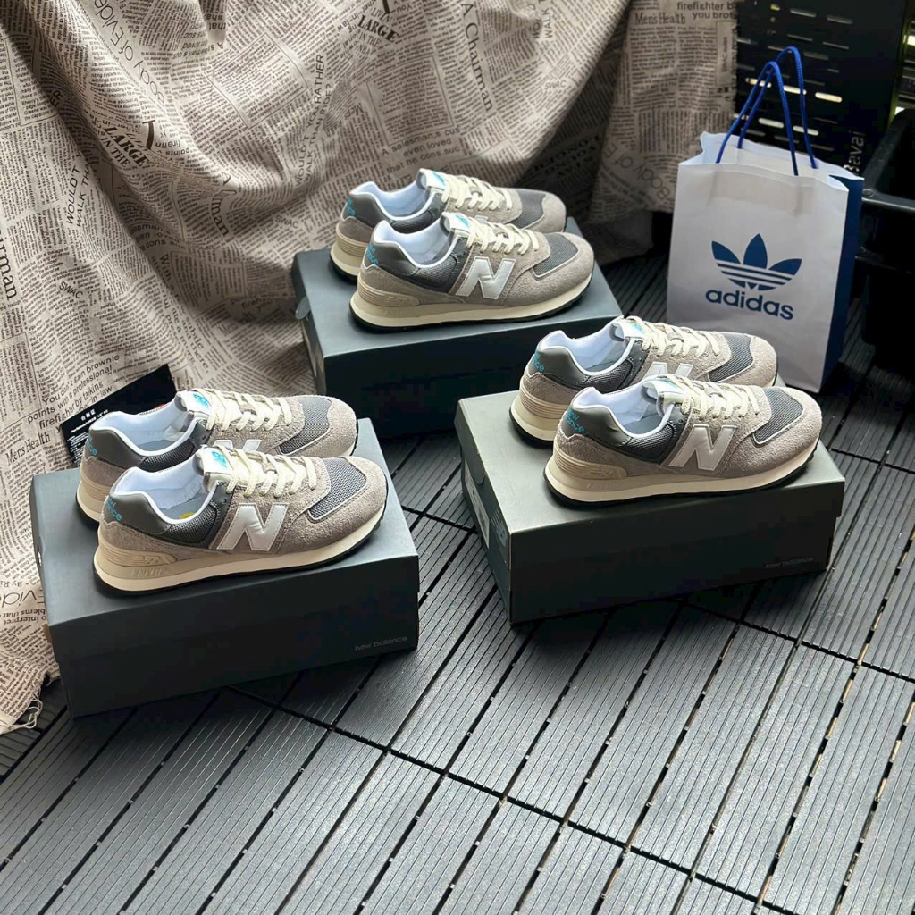Giày thể thao Unisex Vintage màu Xám Trắng 'NB 574 Grey White', Size 36-44
