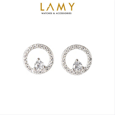 Khuyên tai bạc nữ LAMY Simple Hollow Silver Earrings 3106 - Khuyên tai bạc ta