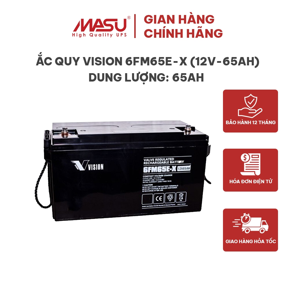 Ắc quy Vision 6FM65E-X (12V65Ah