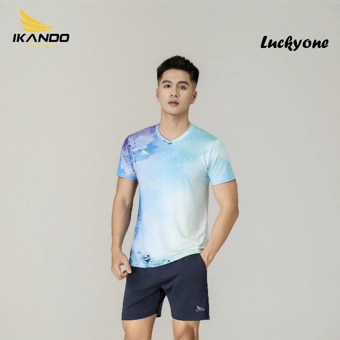 Áo Thể Thao Nam IKANDO LUCKYONE Cổ Tròn, Vải Thun Lạnh Nhập Khẩu, Co Giãn Thoáng Khí, Không Bám Bụi