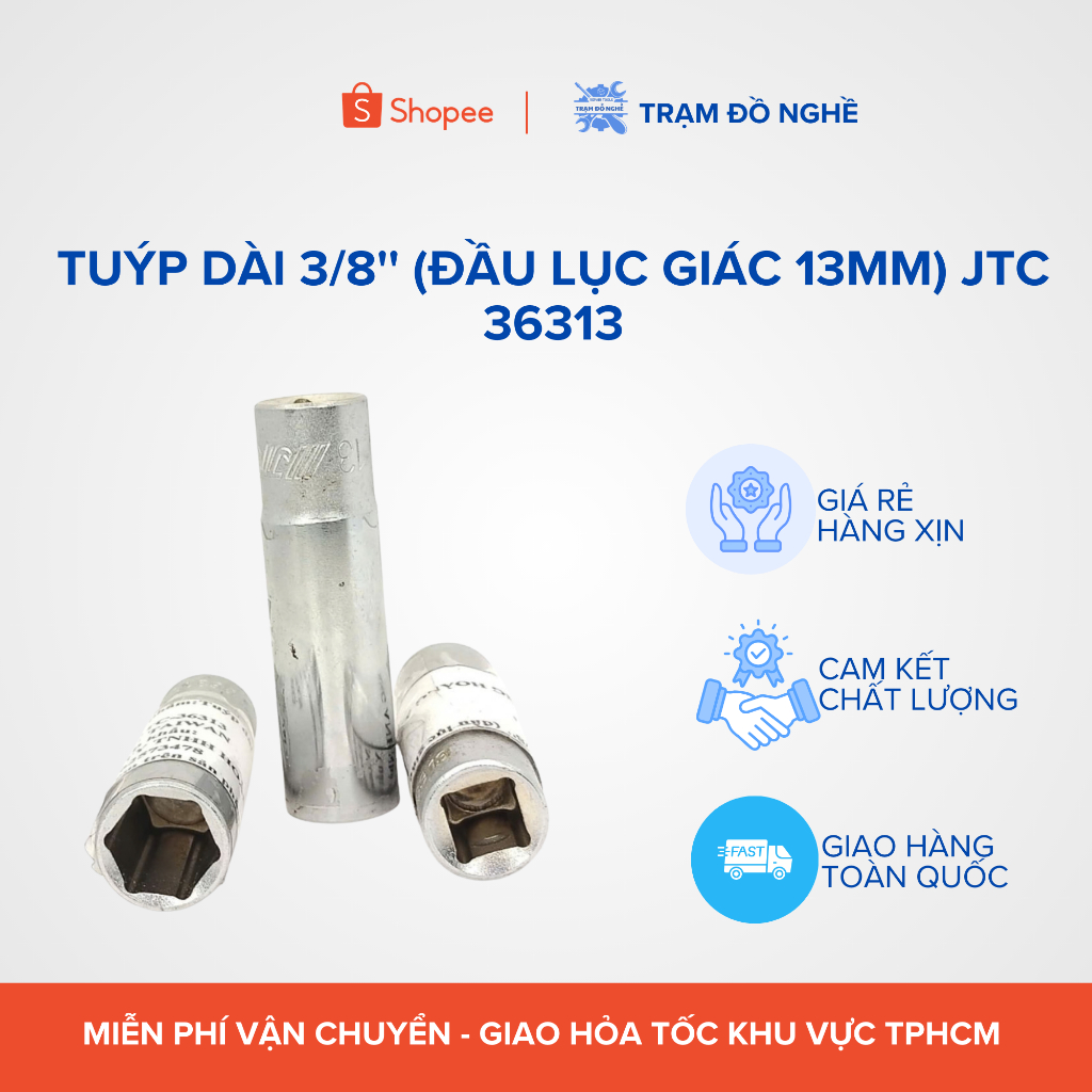 Tuýp dài 3/8'' (đầu lục giác 13mm) Jtc 36313