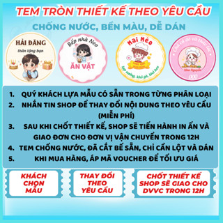 Thiết kế theo yêu cầu - Combo 100 TEM DÁN (4cm), Decal Đẹp Mắt, Bền Màu, Chống Nước