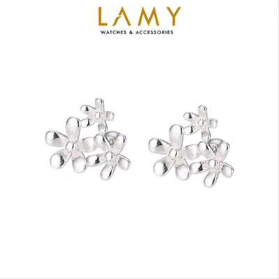 Khuyên tai bạc nữ LAMY Sparkling Daisy Flower Earrings 3104 - Khuyên tai bạc ta