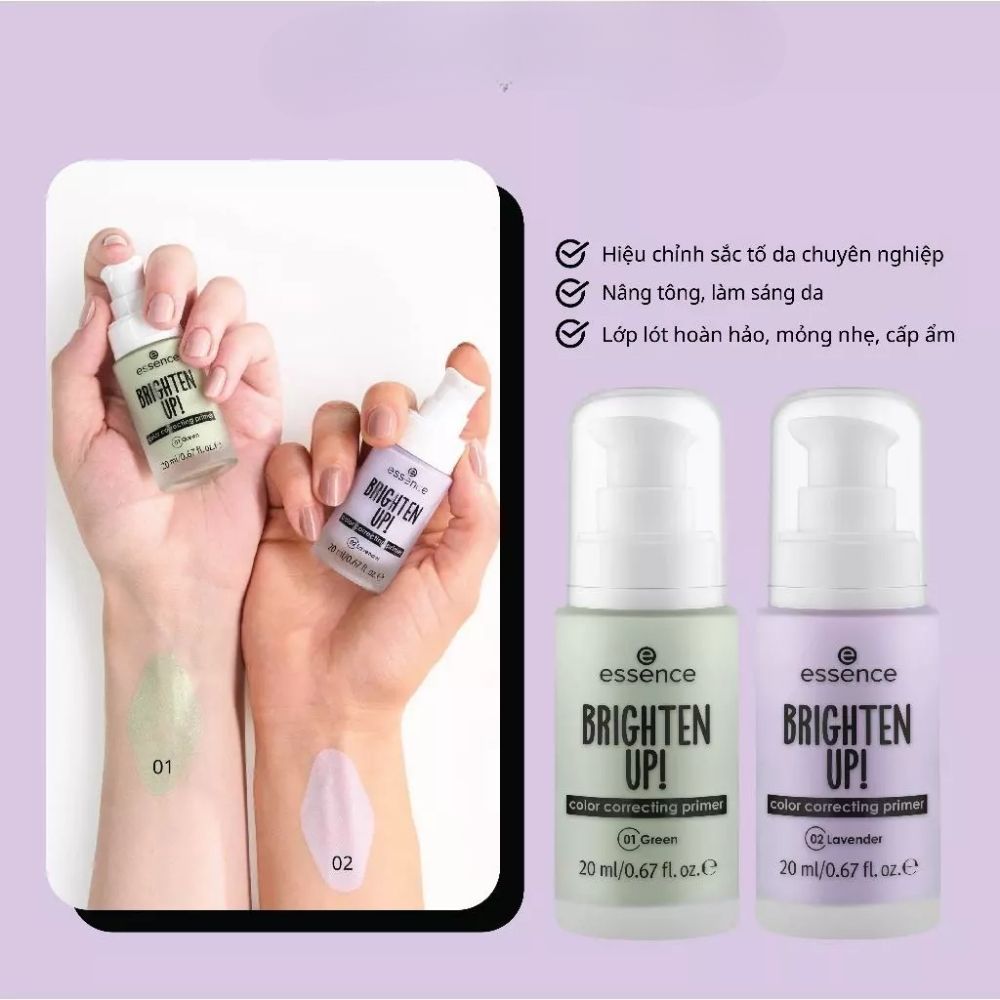 Ảnh 4 của Kem lót ESSENCE BRIGHTEN UP! Primer giúp làm đều màu da, che phủ lỗ chân lông.