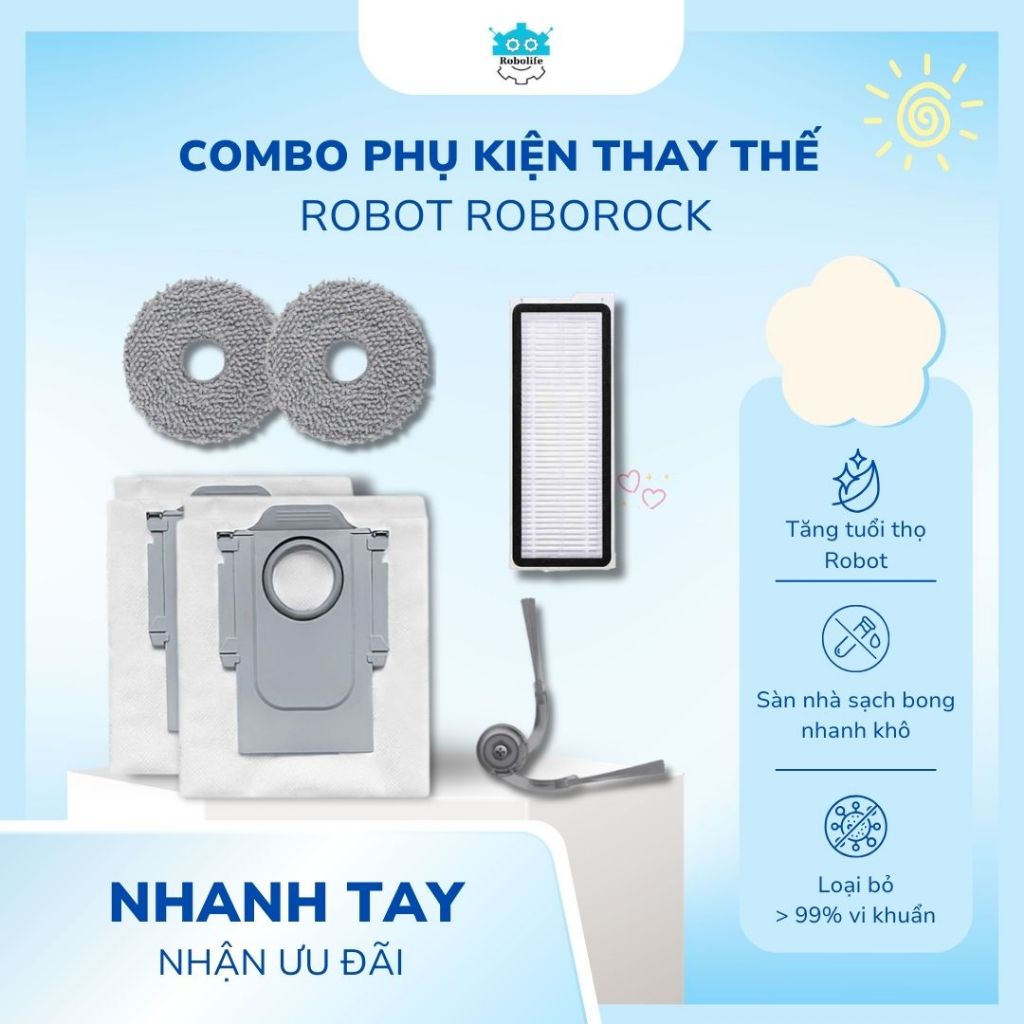 Phụ kiện thay thế robot hút bụi Roborock Qrevo 5AE/5V1/798