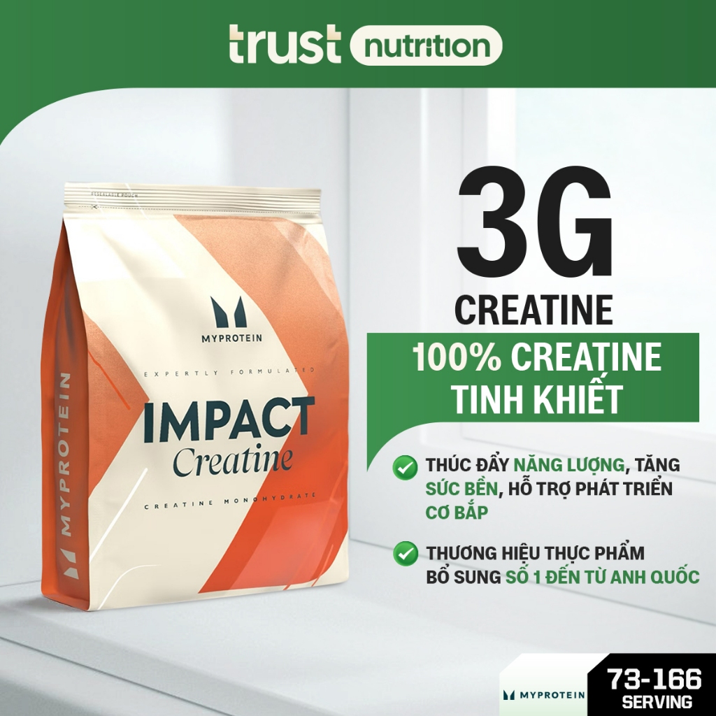 Bột tăng sức mạnh MyProtein Impact Creatine Monohydrate, hỗ trợ tăng cơ