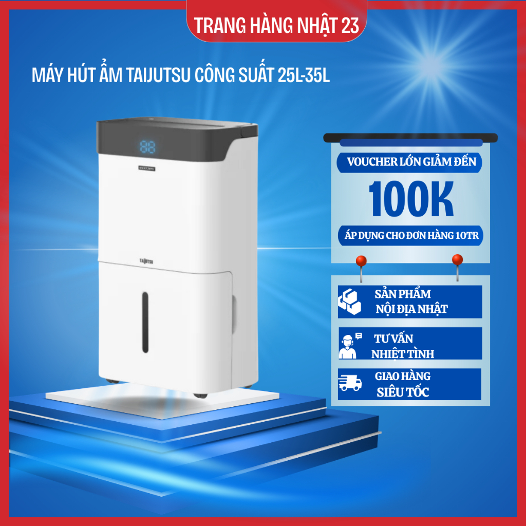 Máy hút ẩm Taijutsu AD-3500YR26G công suất hút 35L/ngày -diện tích 70m2 mới nhất 2025