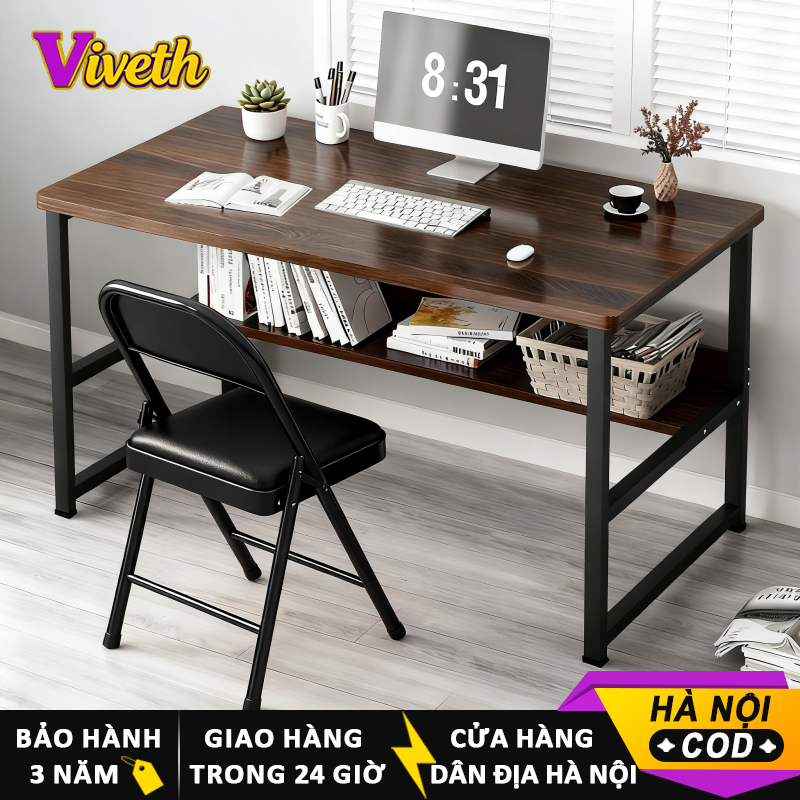 【Hà Nội giao nhanh】Bàn Học Sinh Viên Khung Sắt Mặt Gỗ - Bàn Làm Việc Tại Nhà Đa Năng Lắp Ráp Tiện Lợi
