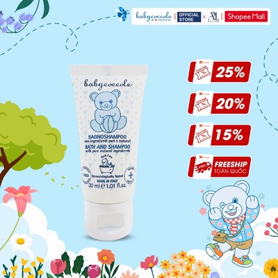 Sữa tắm gội cho bé Babycoccole 0M+ an toàn cho trẻ sơ sinh & em bé chiết xuất hoa sen 30ml