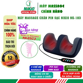 Máy massage bàn chân Nikio NK-183 - Máy mát xa bấm huyệt chân, nhiệt hồng ngoại, xoa bóp, pin sạc