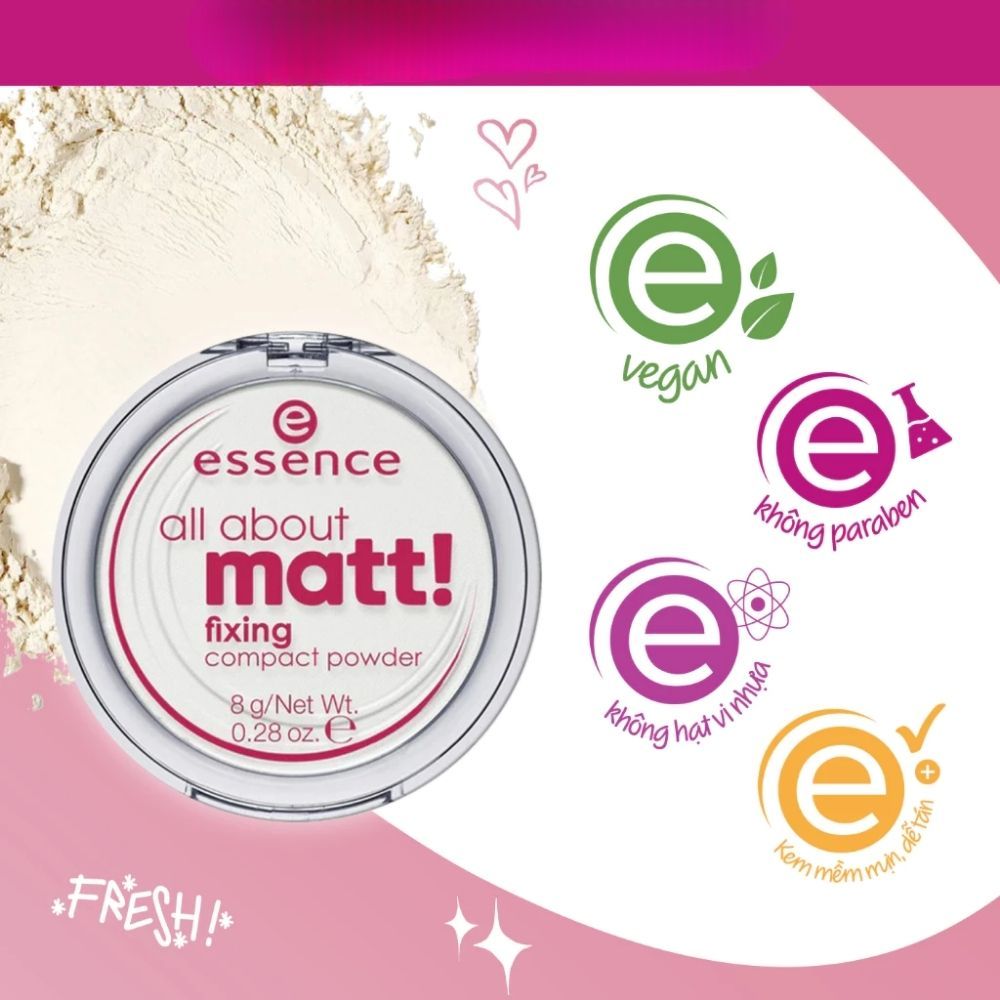 Ảnh 4 của Phấn phủ ESSENCE kiểm soát bóng nhờn, hấp thụ dầu thừa, làm mịn, đều màu.
