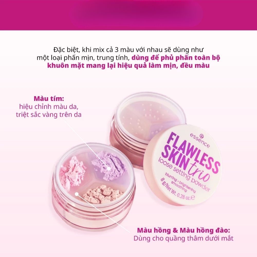 Ảnh 9 của Phấn phủ ESSENCE kiểm soát bóng nhờn, hấp thụ dầu thừa, làm mịn, đều màu.