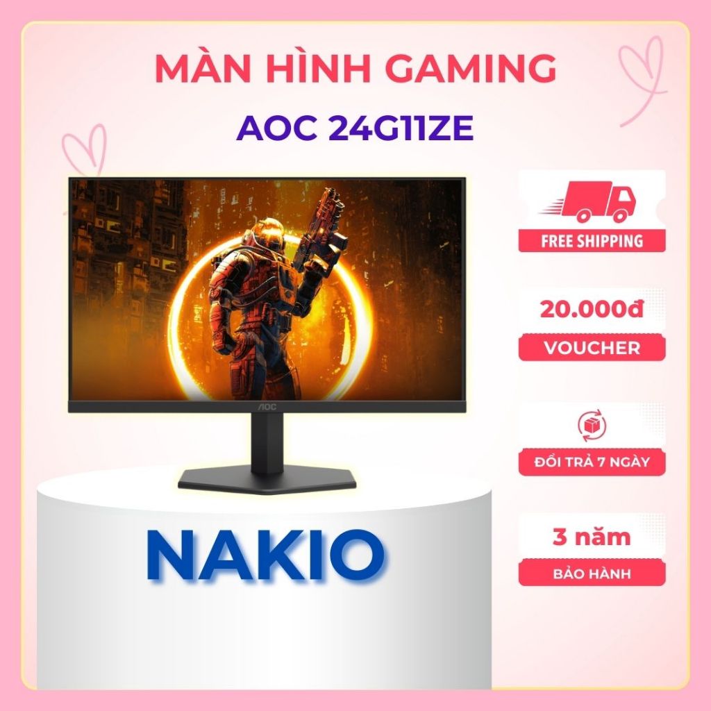 Màn Hình Gaming 240Hz AOC 24G11ZE/71 (24inch/ IPS/FHD/ 200HZ -240HZ OC DP/0.3MS/DP+HDMI)- Bảo Hành C