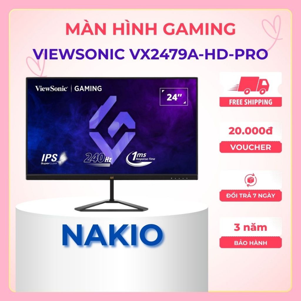 Màn Hình Gaming 240Hz ViewSonic VX2479A-HD-PRO - FullHD - IPS - 240Hz - 1ms - Bảo hành chính hãng 36