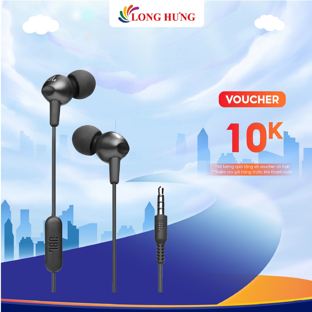 Tai nghe có dây In-ear JBL C200SI JBLC200SIU - Hàng chính hãng - Âm trầm tăng cường, dây chống rối, 