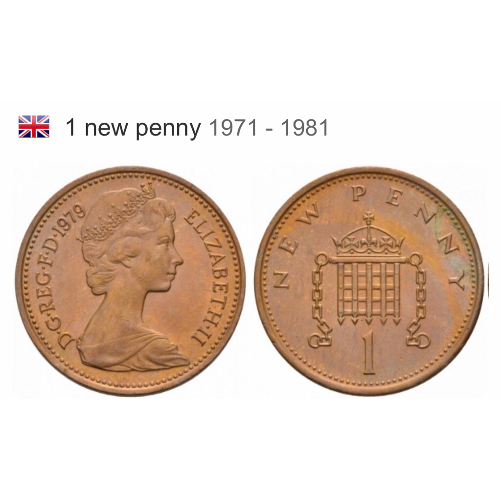 Đồng xu 1 penny của Anh 1971 - 2008