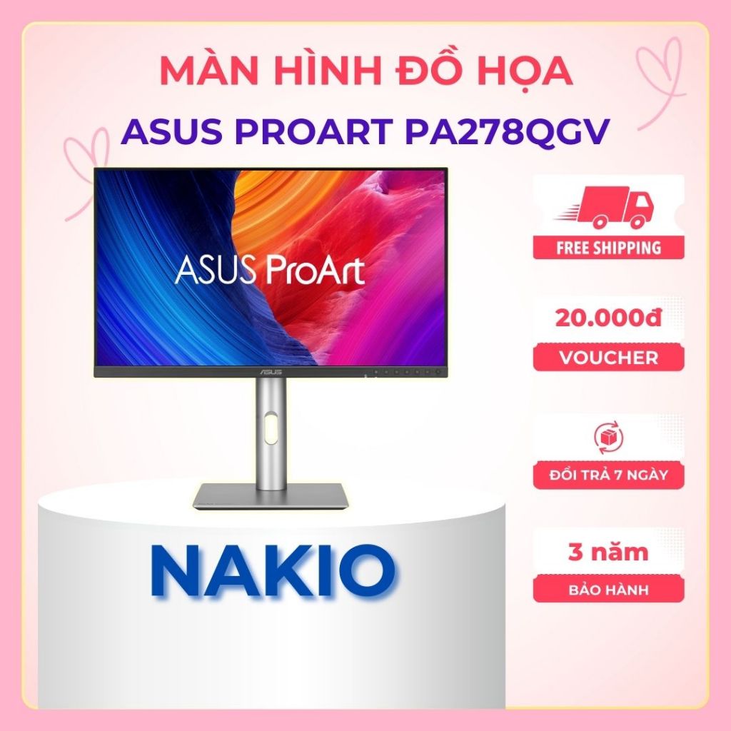 Màn Hình Đồ Họa ASUS ProArt PA278QGV (27 inch - IPS - 2K - 120Hz - 5ms - Speaker) - Bảo hành chính h