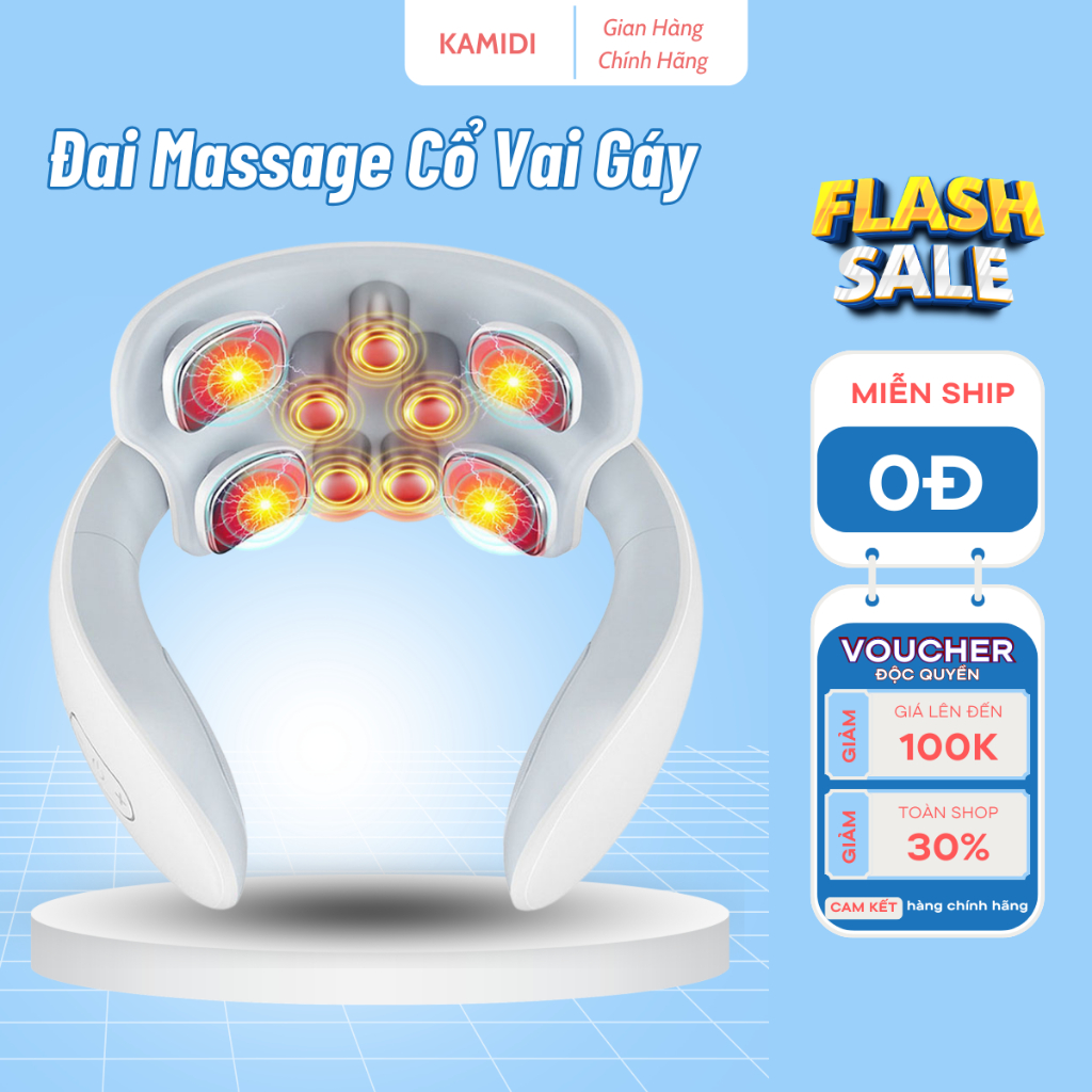 Máy Massage Cổ Vai Gáy JT88 Thiết Kế 5 Đầu Rung Mát Xa Thư Giãn Hiệu Quả Tại Nhà