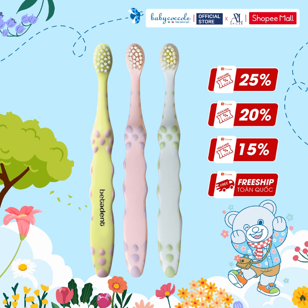 Bàn chải đánh răng cho bé Betadent Baby 0-4 tuổi chăm sóc răng miệng chắc khỏe và trắng sáng