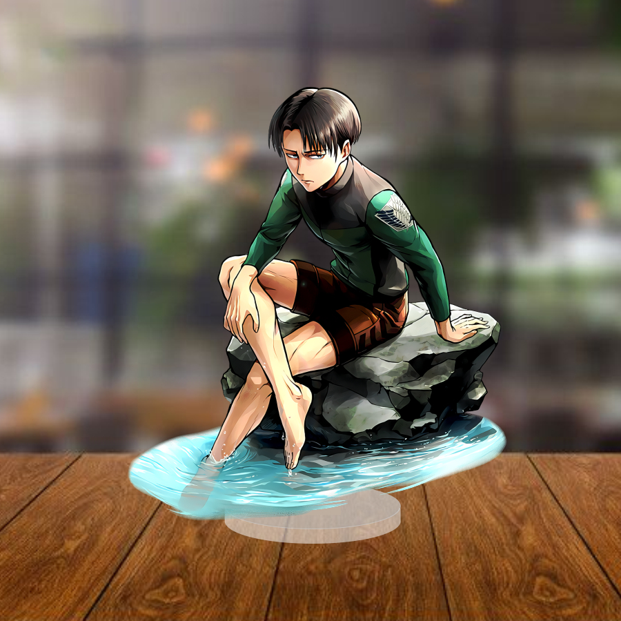 Mô Hình Acrylic Attack on Titan Cosplay – Standee Eren, Mikasa, Levi, Trang Trí Bàn, Phụ Kiện Anime,