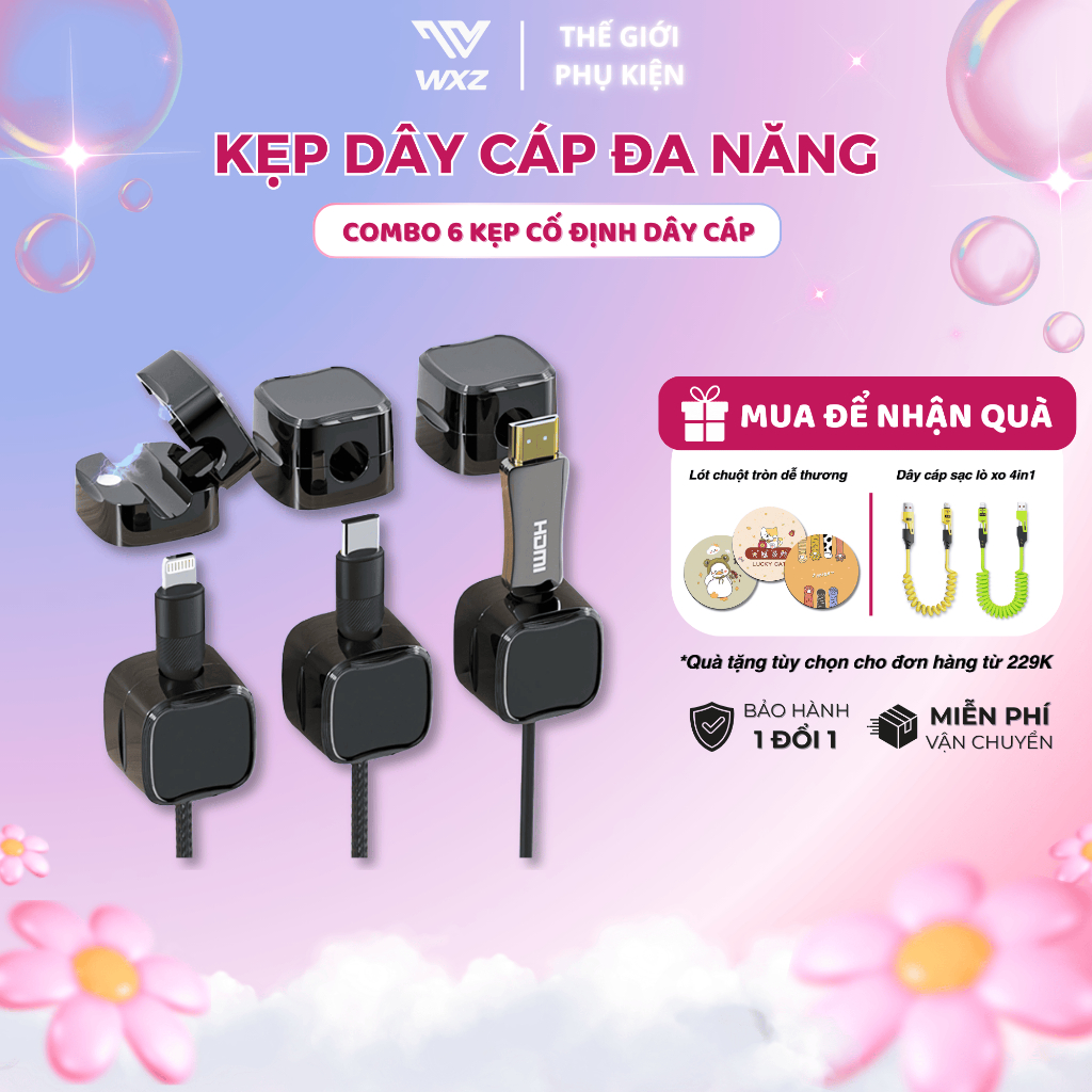 Kẹp Dây Điện Dán Tường, Kẹp Dây Cáp Sạc Điện Thoại Để Bàn, Quản Lý Dây Gọn Gàng Chống Rối